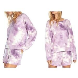 Wildfox Tie Dye Stars Sweatshirt & Short Lounge Co-Ord Sets
